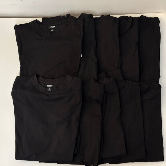 NWT Ardene 10-pack bundle of black cotton crew neck long sleeve shirts - Size S - Picture 2 of 5